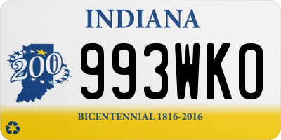 IN license plate 993WKO