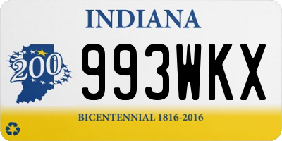 IN license plate 993WKX