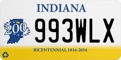 IN license plate 993WLX