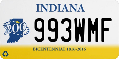 IN license plate 993WMF