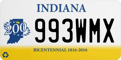 IN license plate 993WMX