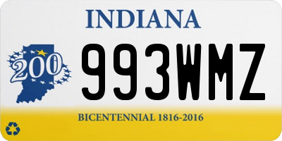 IN license plate 993WMZ