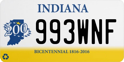 IN license plate 993WNF