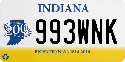 IN license plate 993WNK