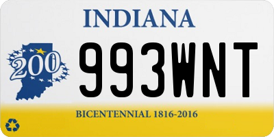 IN license plate 993WNT