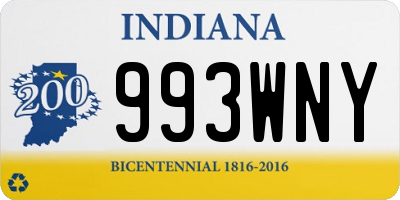 IN license plate 993WNY