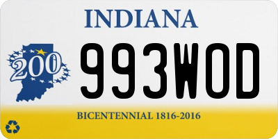 IN license plate 993WOD