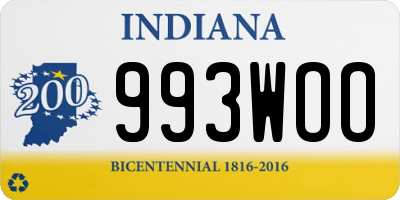 IN license plate 993WOO