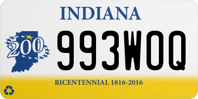 IN license plate 993WOQ