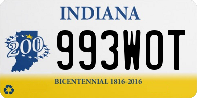 IN license plate 993WOT