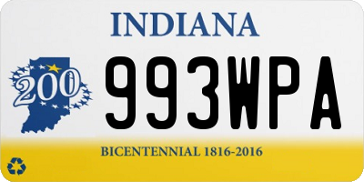 IN license plate 993WPA