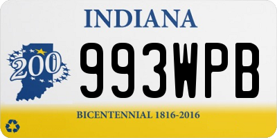 IN license plate 993WPB
