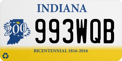 IN license plate 993WQB