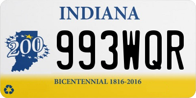 IN license plate 993WQR