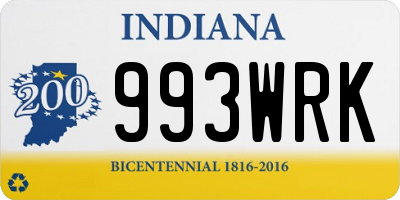 IN license plate 993WRK
