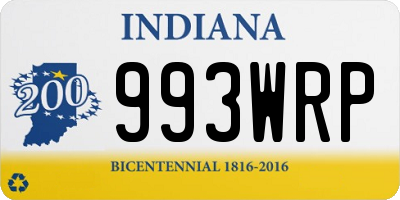 IN license plate 993WRP