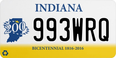 IN license plate 993WRQ