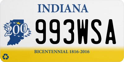 IN license plate 993WSA