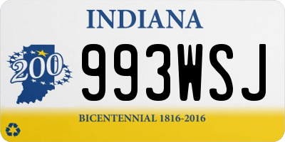 IN license plate 993WSJ