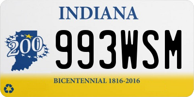 IN license plate 993WSM