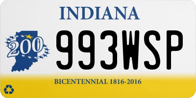 IN license plate 993WSP