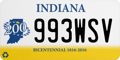 IN license plate 993WSV