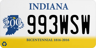 IN license plate 993WSW