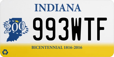 IN license plate 993WTF