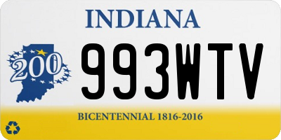 IN license plate 993WTV