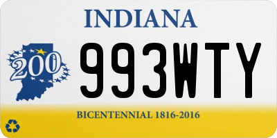 IN license plate 993WTY