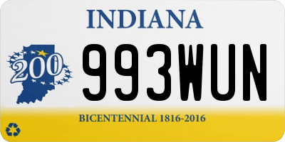 IN license plate 993WUN