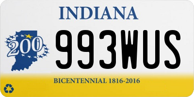 IN license plate 993WUS