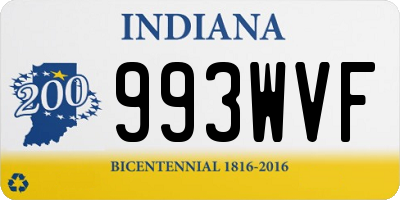 IN license plate 993WVF