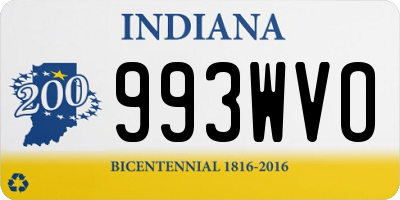 IN license plate 993WVO