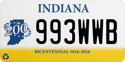 IN license plate 993WWB