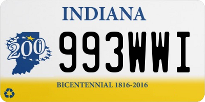 IN license plate 993WWI