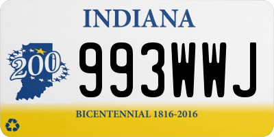 IN license plate 993WWJ