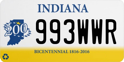 IN license plate 993WWR