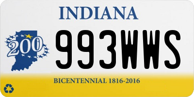 IN license plate 993WWS