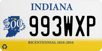 IN license plate 993WXP