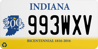 IN license plate 993WXV