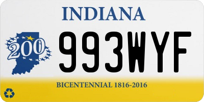 IN license plate 993WYF