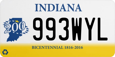 IN license plate 993WYL