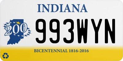 IN license plate 993WYN