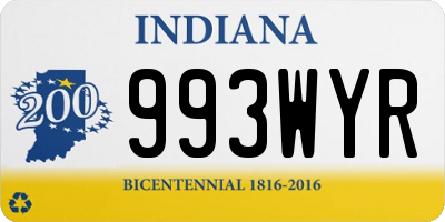 IN license plate 993WYR