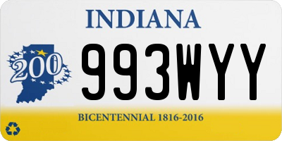 IN license plate 993WYY