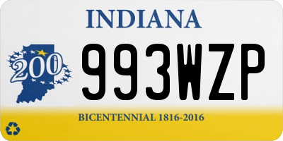 IN license plate 993WZP