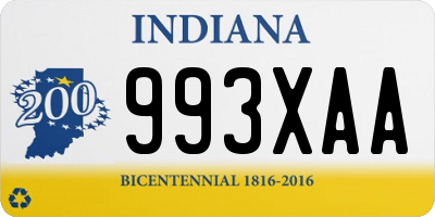 IN license plate 993XAA