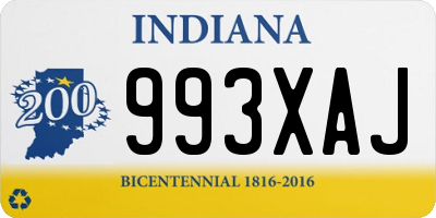 IN license plate 993XAJ