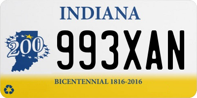 IN license plate 993XAN